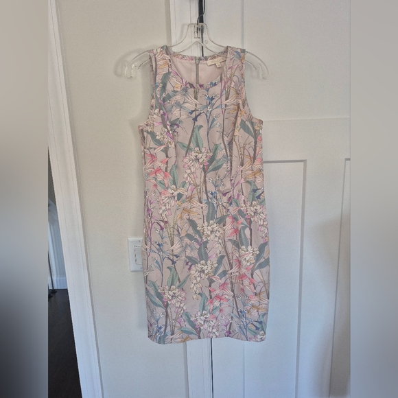 Etcetera Dress Gray Multicolor Pastel Floral Pencil Sheath Sleeveless Si… - Picture 6 of 13